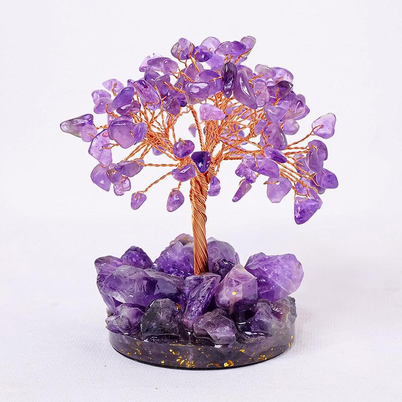 Crystal Raw Stone Wealth Tree Decoration Birthstone