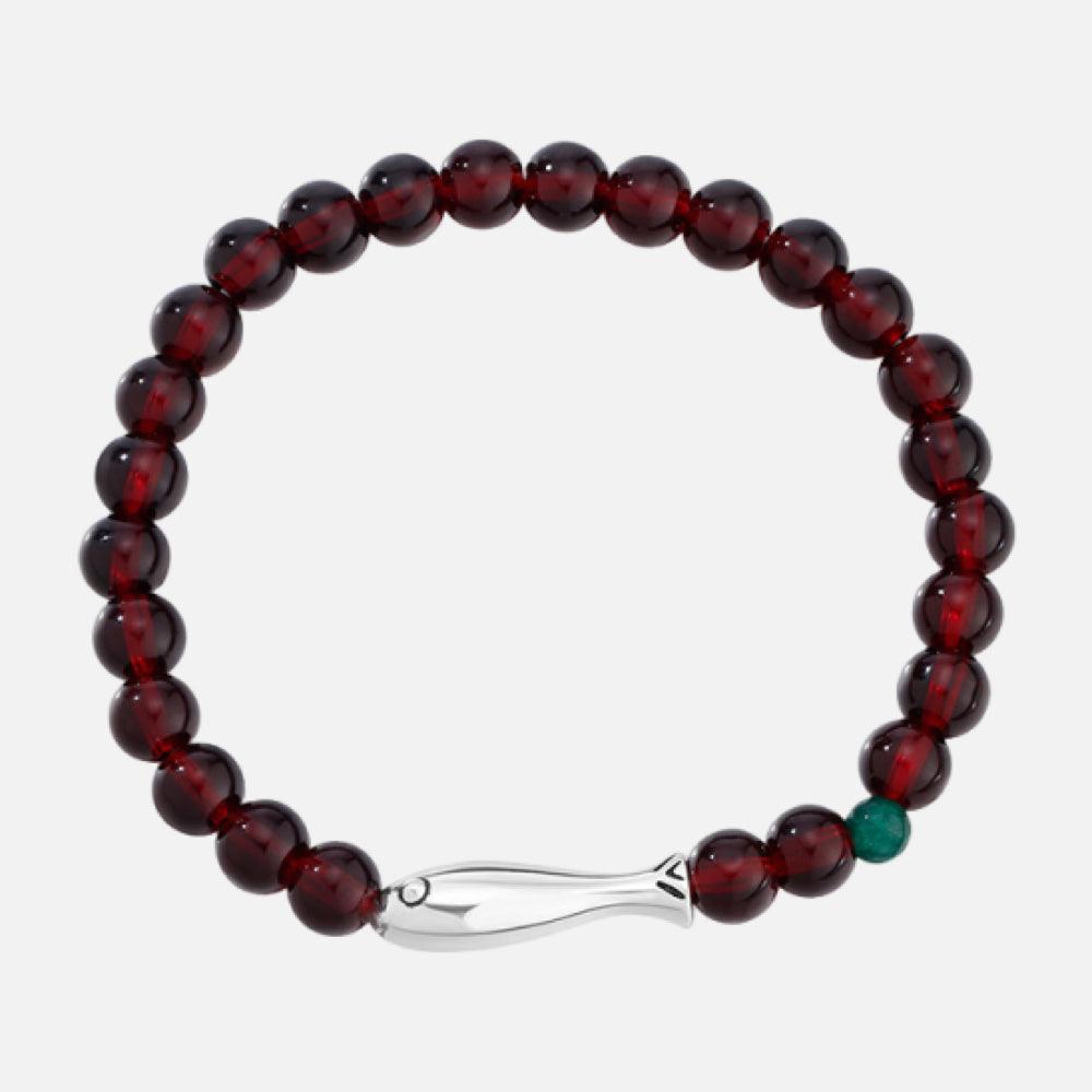 Garnet Fish Bracelet (January Birthstone)