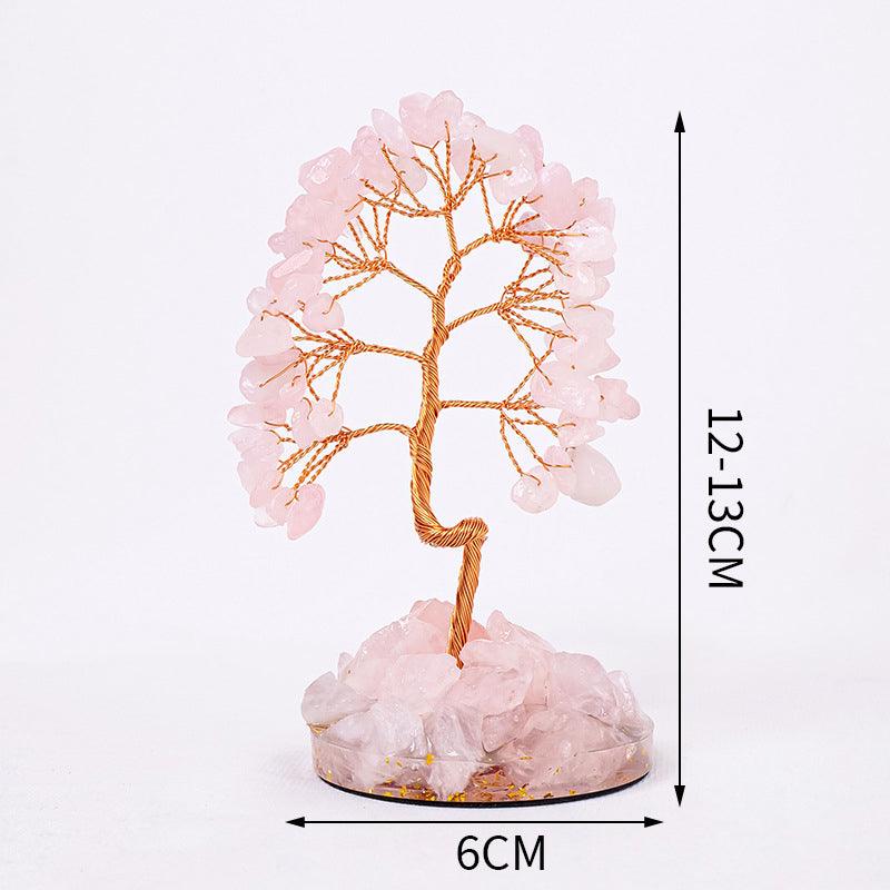 Crystal Raw Stone Wealth Tree Decoration Birthstone