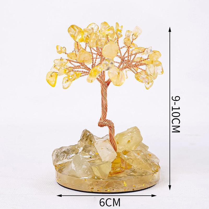 Crystal Raw Stone Wealth Tree Decoration Birthstone