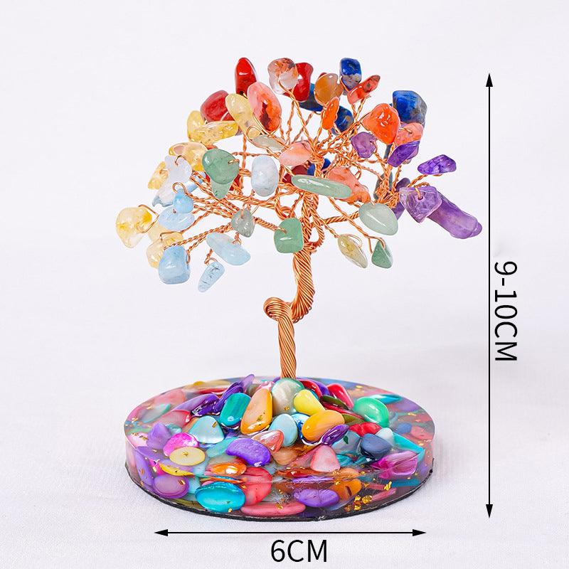 Crystal Raw Stone Wealth Tree Decoration Birthstone