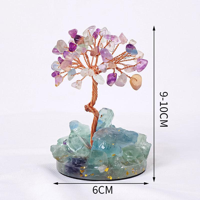 Crystal Raw Stone Wealth Tree Decoration Birthstone