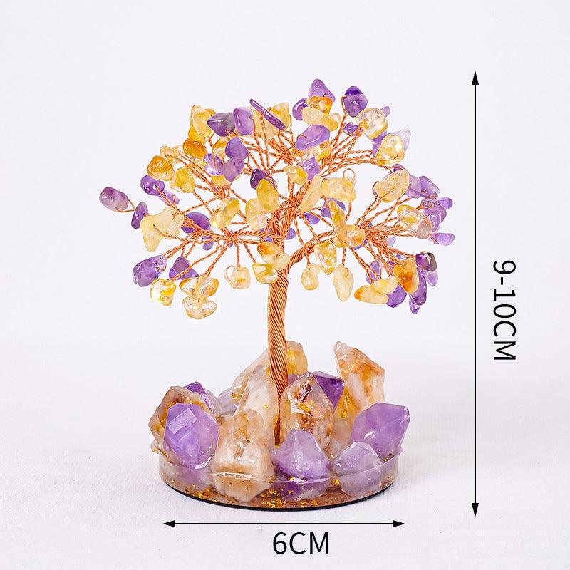 Crystal Raw Stone Wealth Tree Decoration Birthstone