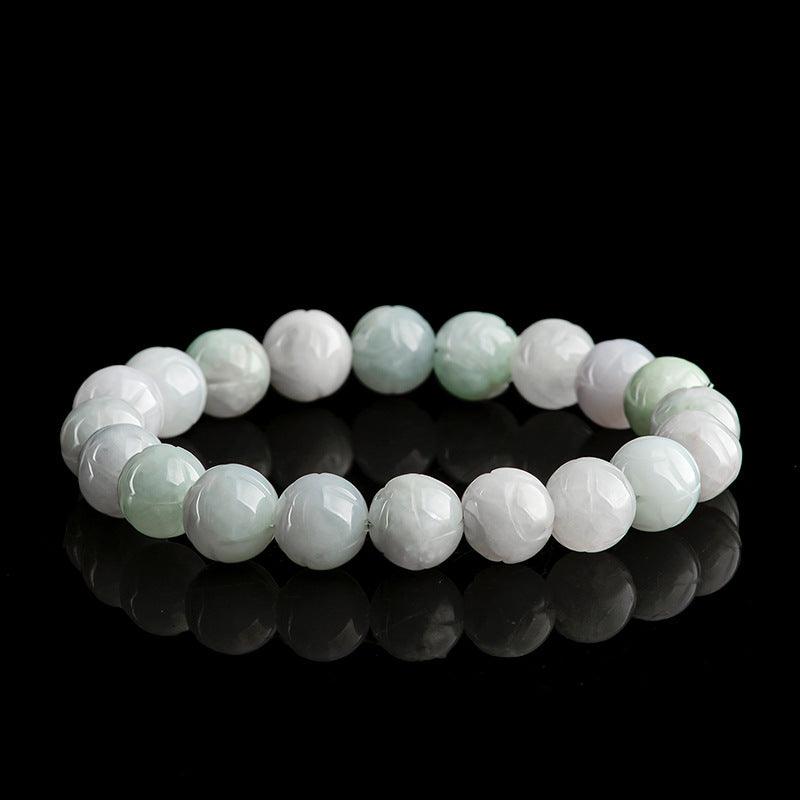 Natural Jade Lotus Bracelet