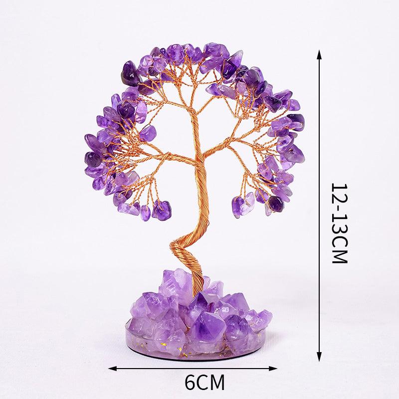 Crystal Raw Stone Wealth Tree Decoration Birthstone