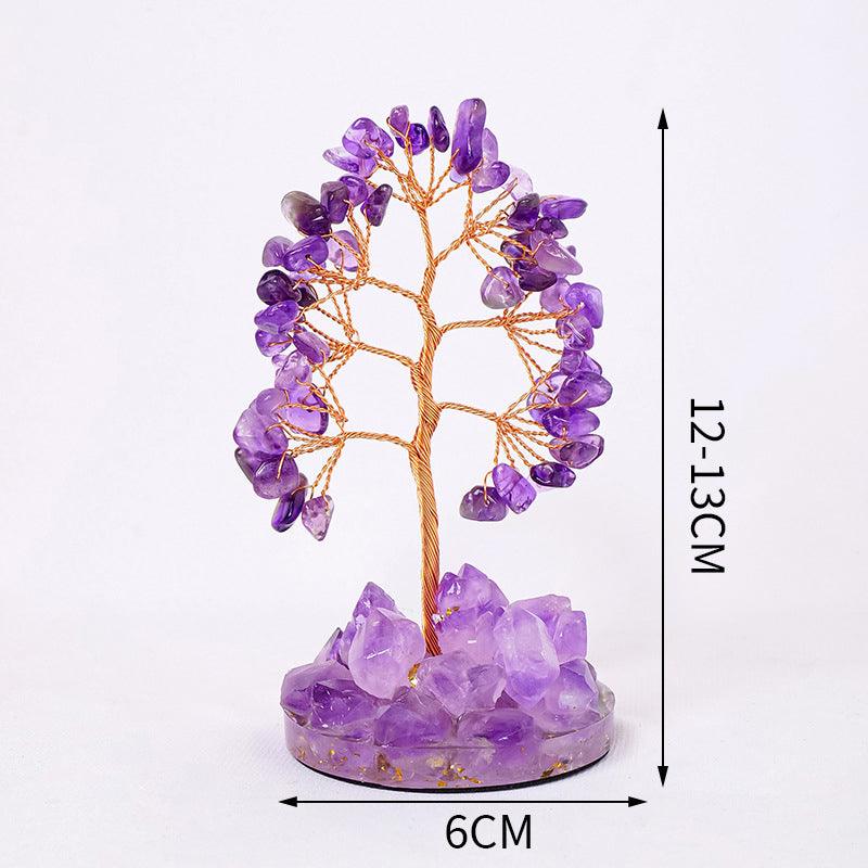 Crystal Raw Stone Wealth Tree Decoration Birthstone