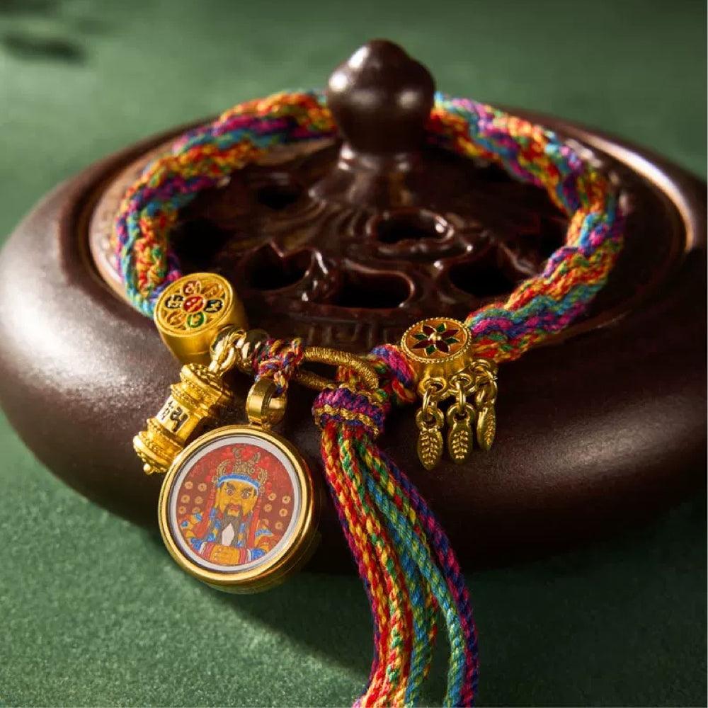 Bracelet Thangka des douze gardiens du zodiaque avec nœud tibétain