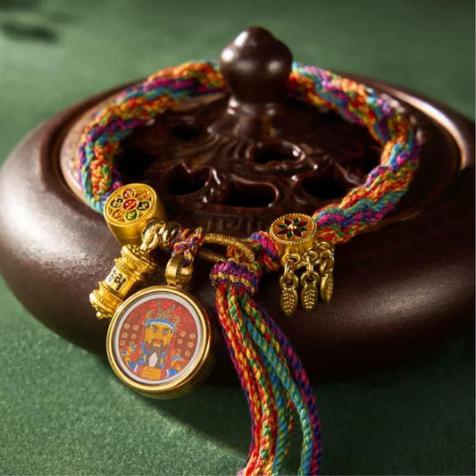 Thangka Twelve Zodiac Guardian Bracelet with Tibetan Knot