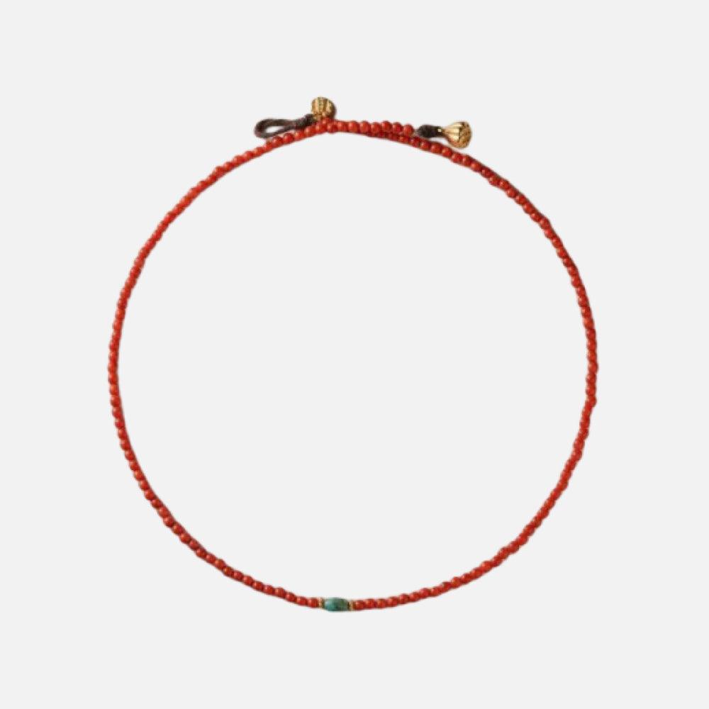 Bracelet/collier Bouddha Bracelet/collier en perles de riz rouge