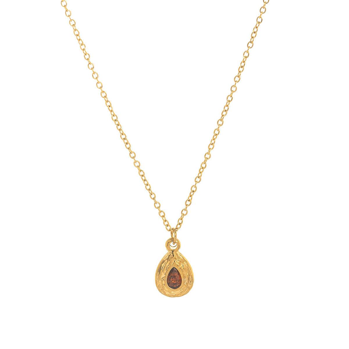 Twelve-Month Birthstone Irregular Pendant Necklace