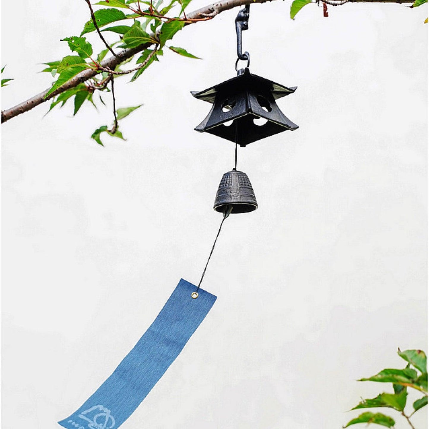 Blessing Lantern Japanese Imported Nanbu Iron Casting Wind Chime Hanging Ornament, Feng Shui Decoration for Peace and Relaxation