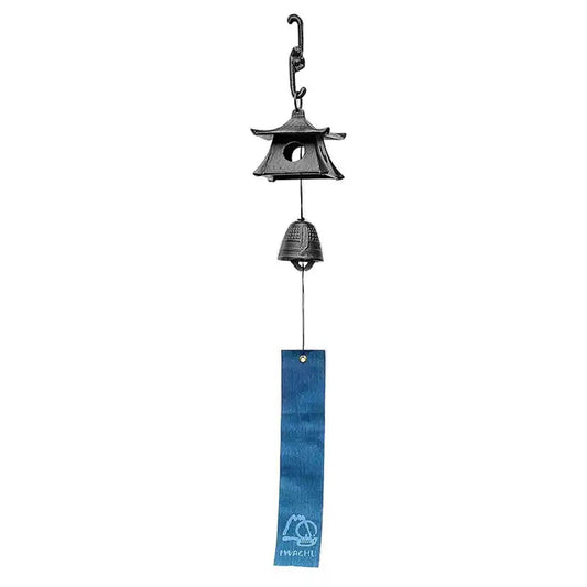 Blessing Lantern Japanese Imported Nanbu Iron Casting Wind Chime Hanging Ornament, Feng Shui Decoration for Peace and Relaxation