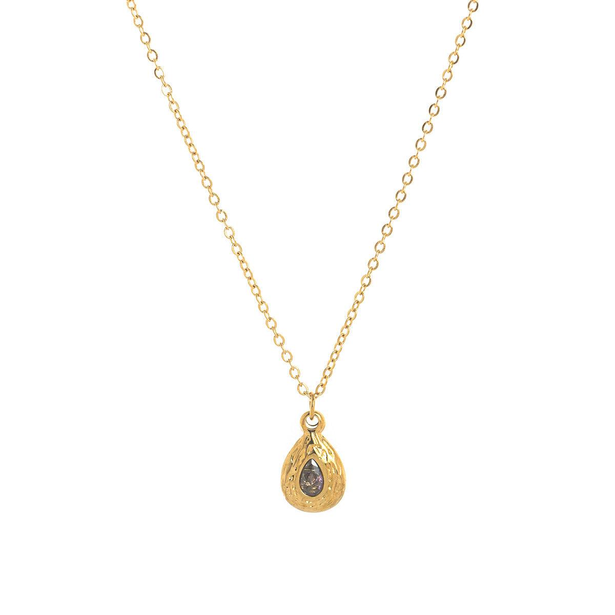 Twelve-Month Birthstone Irregular Pendant Necklace