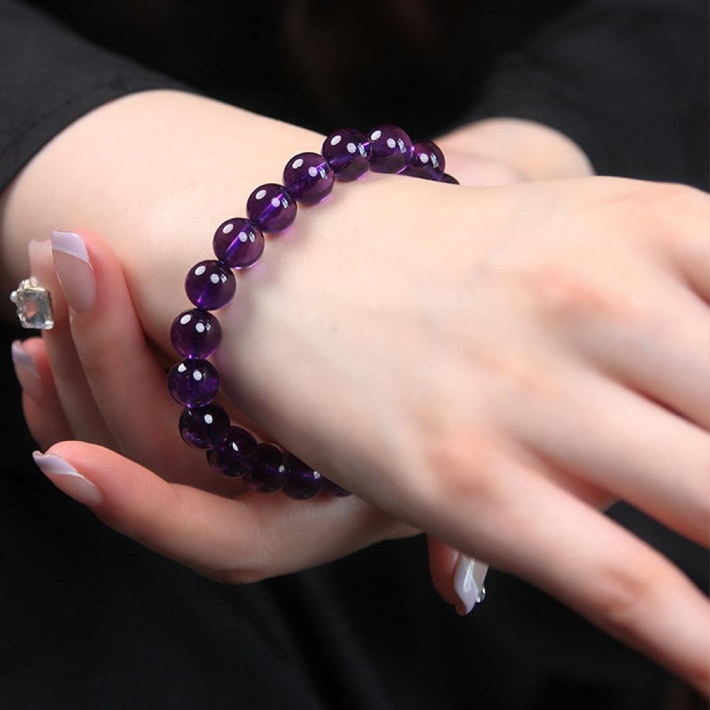 Top-Grade Uruguay Natural Amethyst Bracelet - February Birthstone