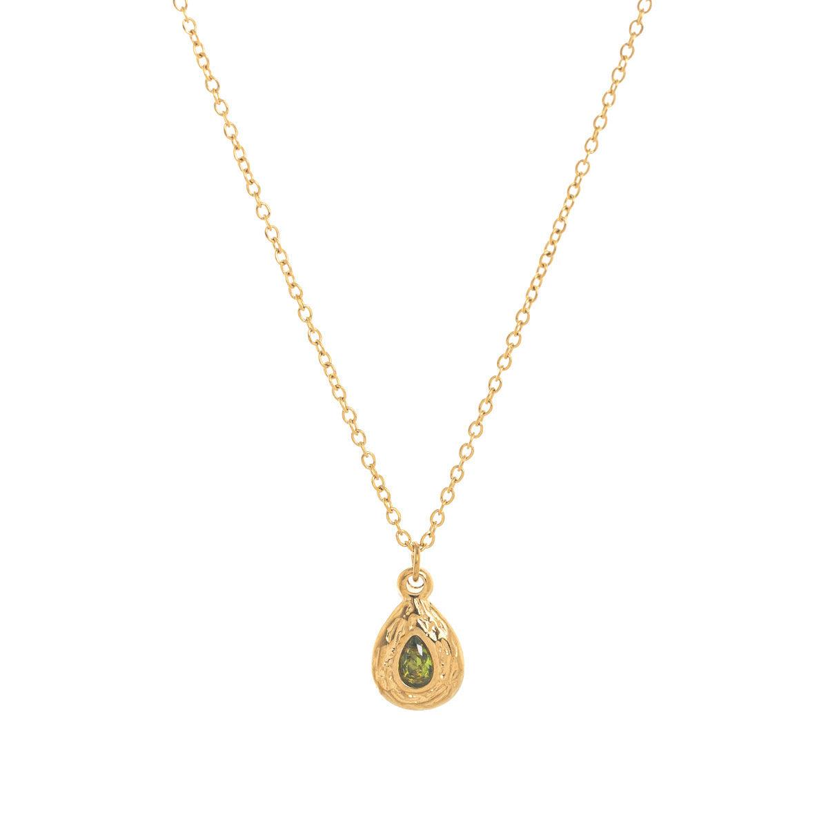 Twelve-Month Birthstone Irregular Pendant Necklace