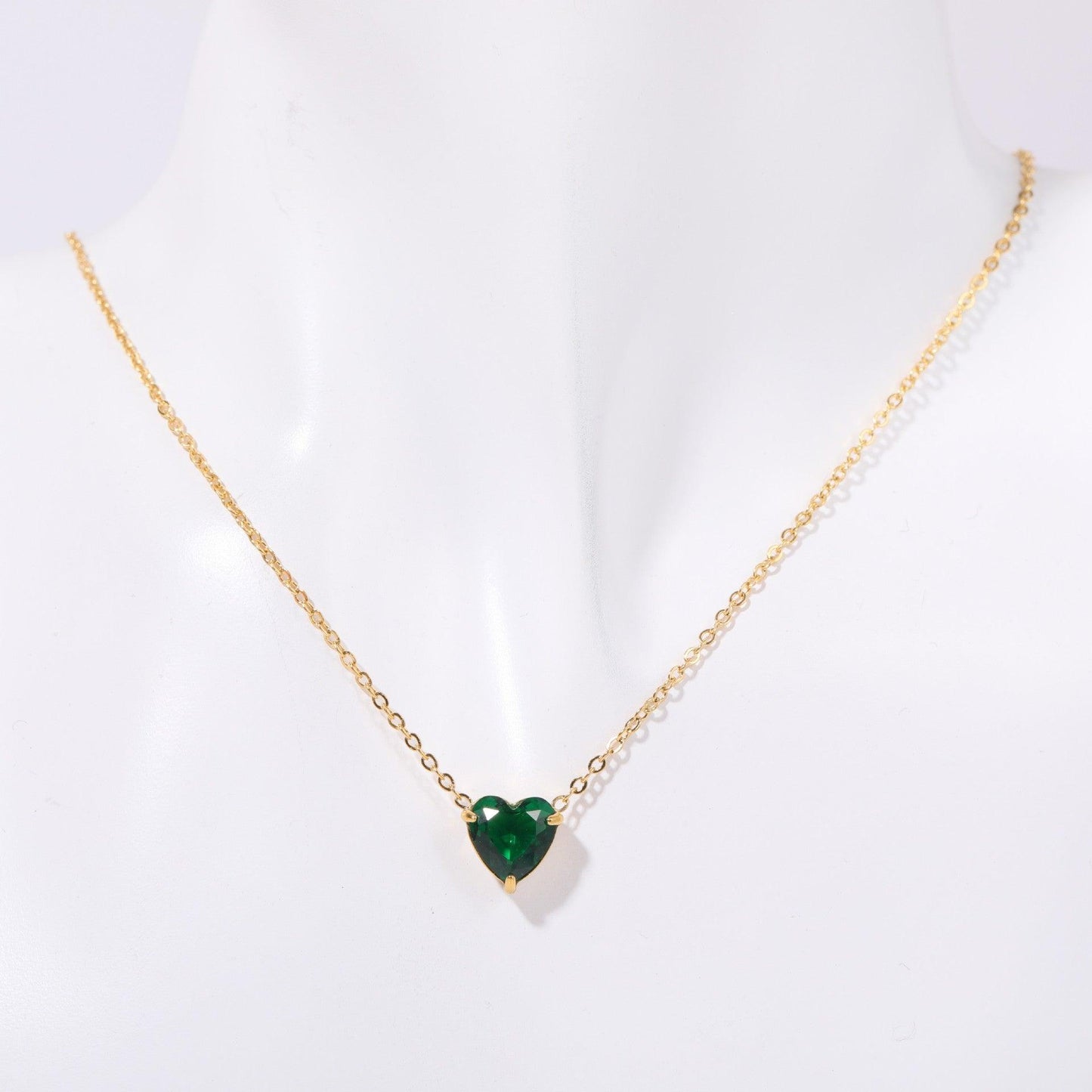 Twelve-Month Heart Birthstone Necklace