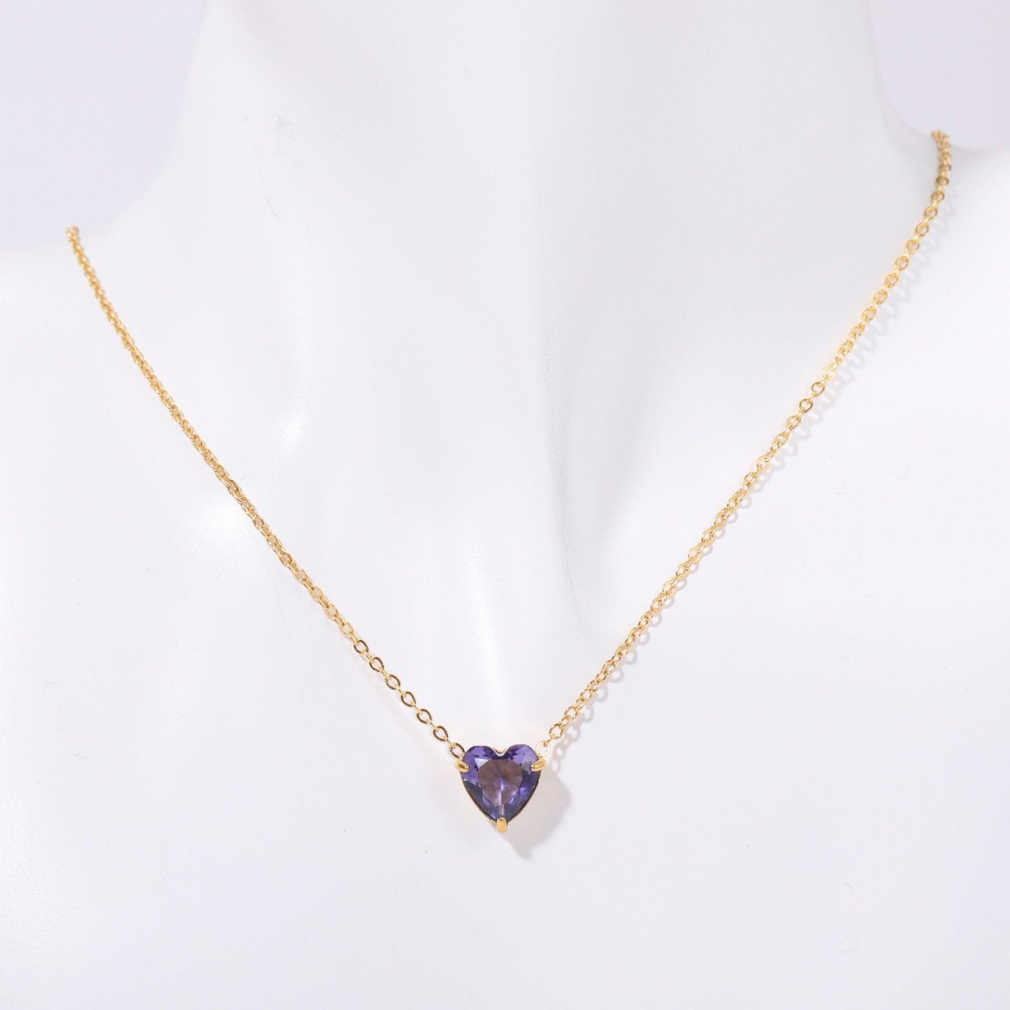 Twelve-Month Heart Birthstone Necklace