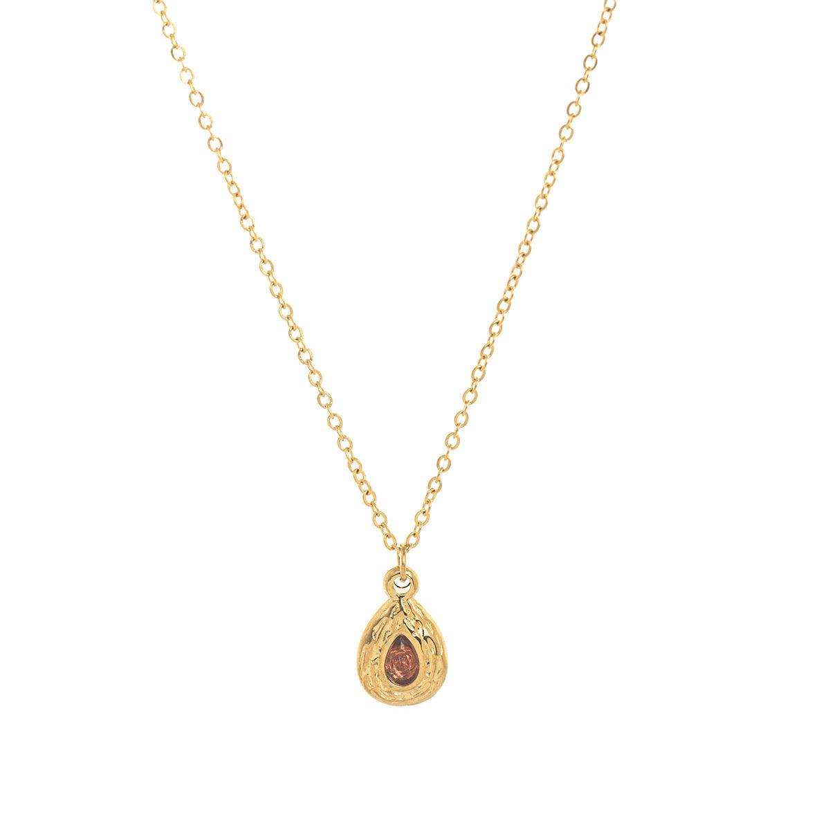 Twelve-Month Birthstone Irregular Pendant Necklace