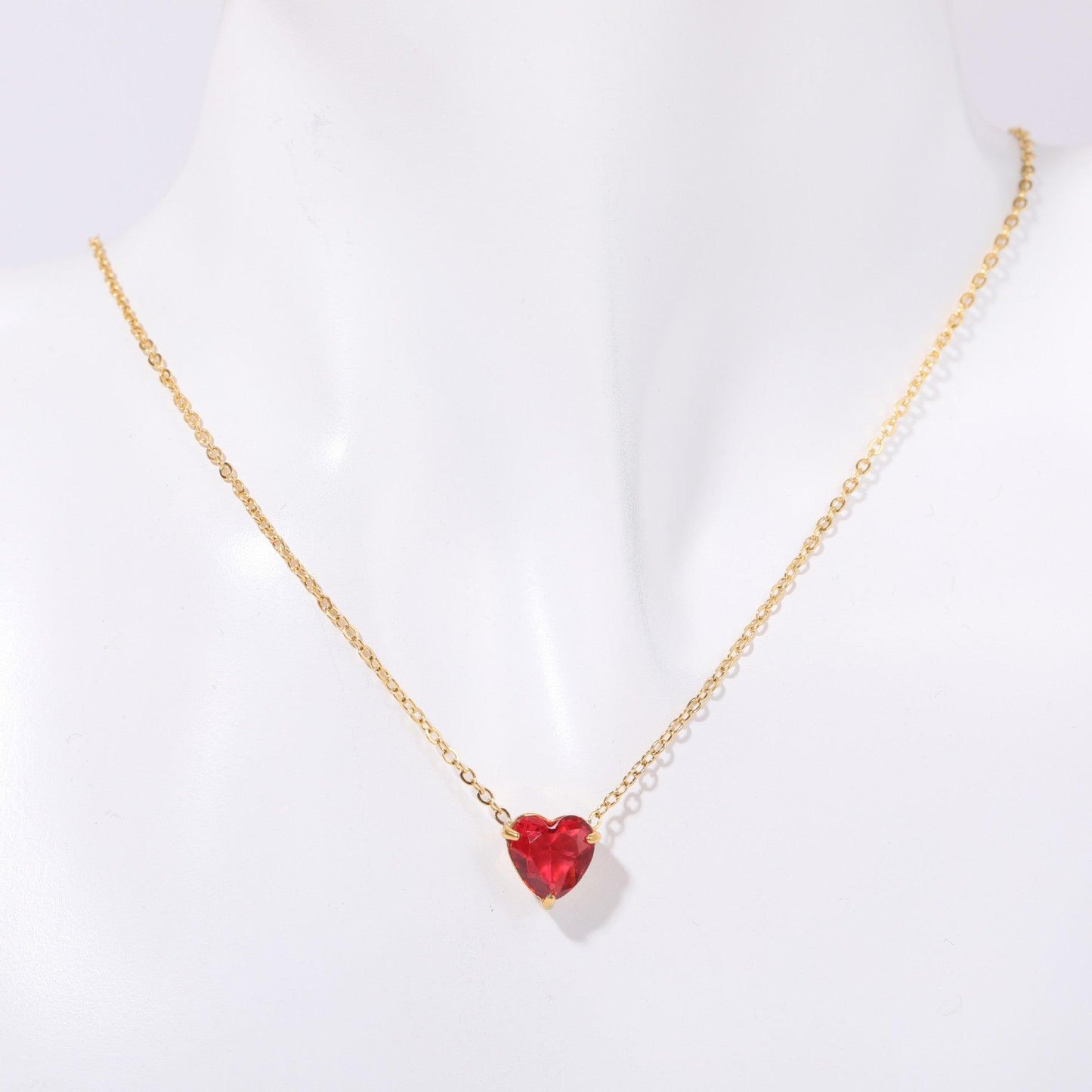 Twelve-Month Heart Birthstone Necklace