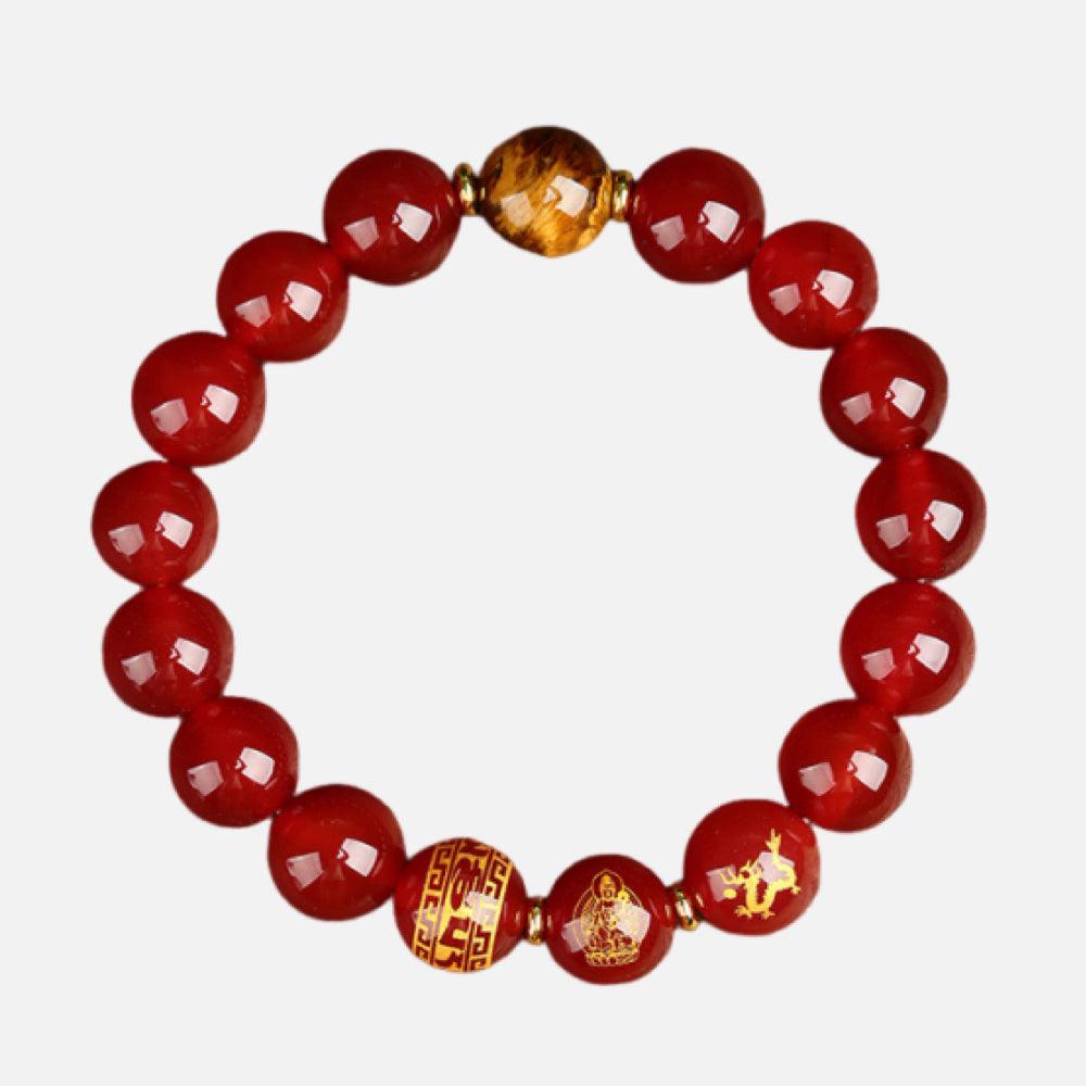 Red Agate Twelve Zodiac Series Guardian Bracelet