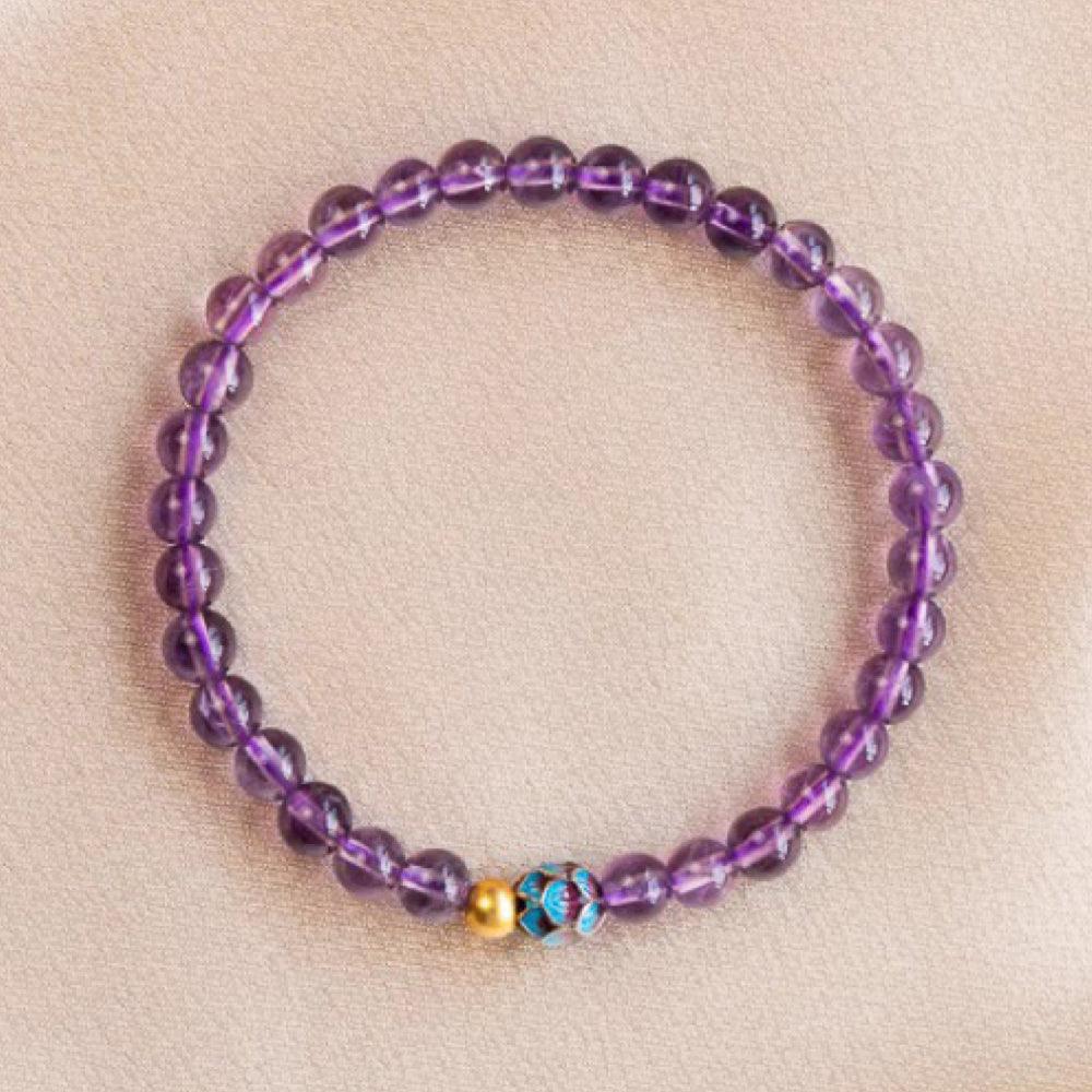 Amethyst Bracelet February Birthstone Wisdom Prayer Beads