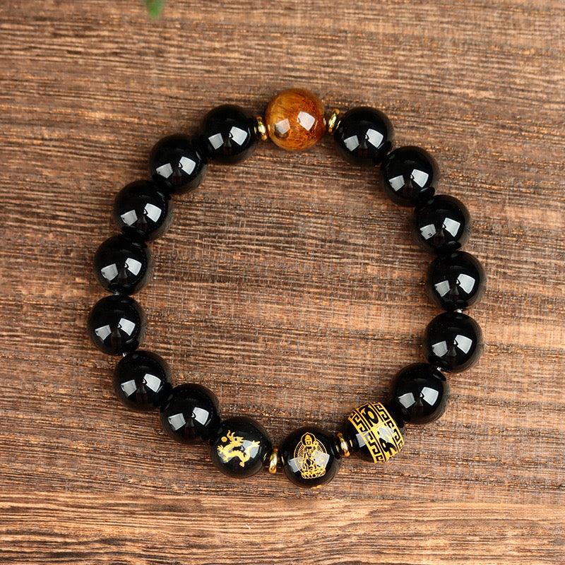 Obsidian Twelve Zodiac Series Guardian Bracelet