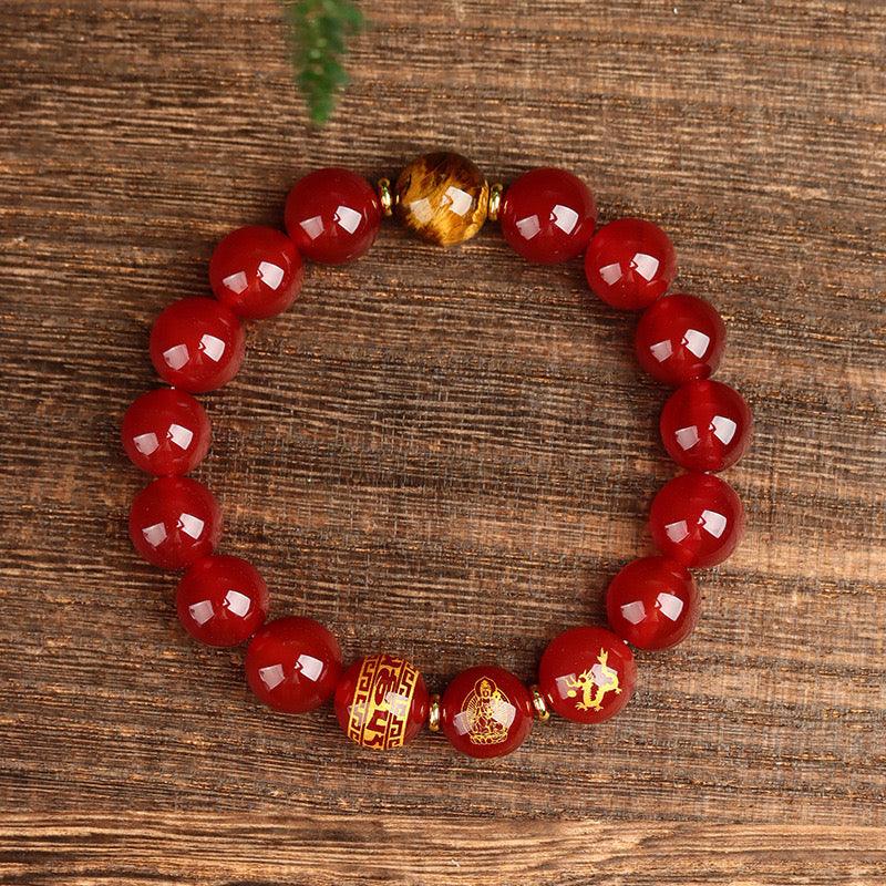 Red Agate Twelve Zodiac Series Guardian Bracelet