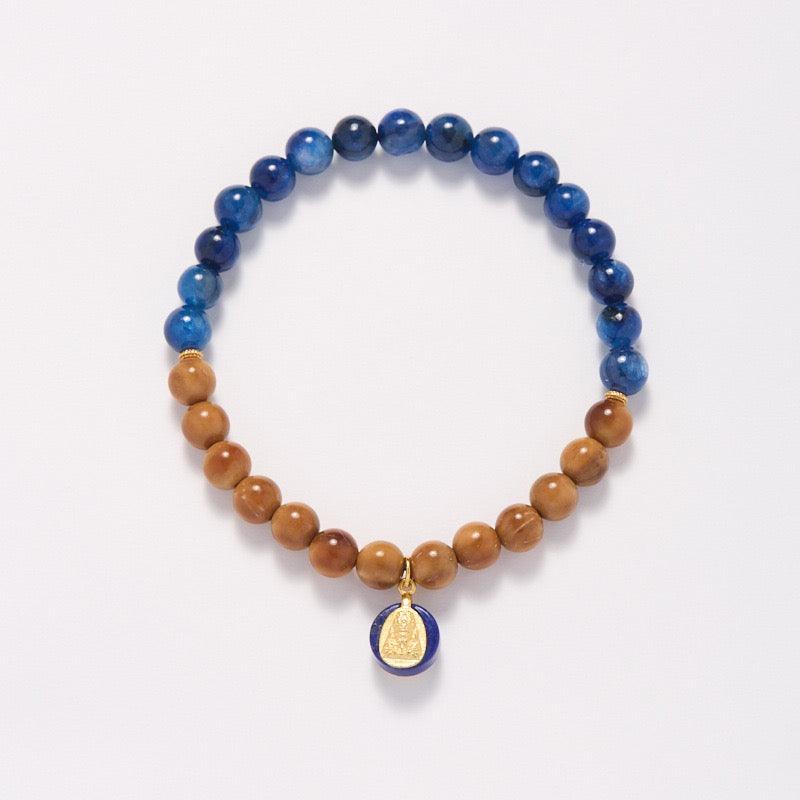 Natural Bodhi Tiger Eye Stone, Blue Sapphire, Buddhist Bracelet Jewelry