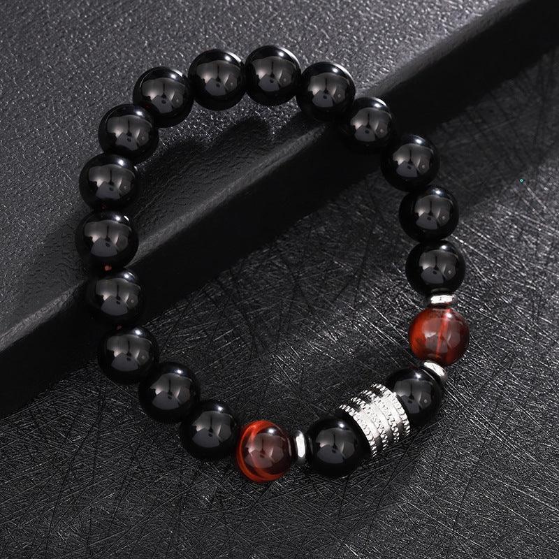 Tiger Eye and Obsidian Bracelet