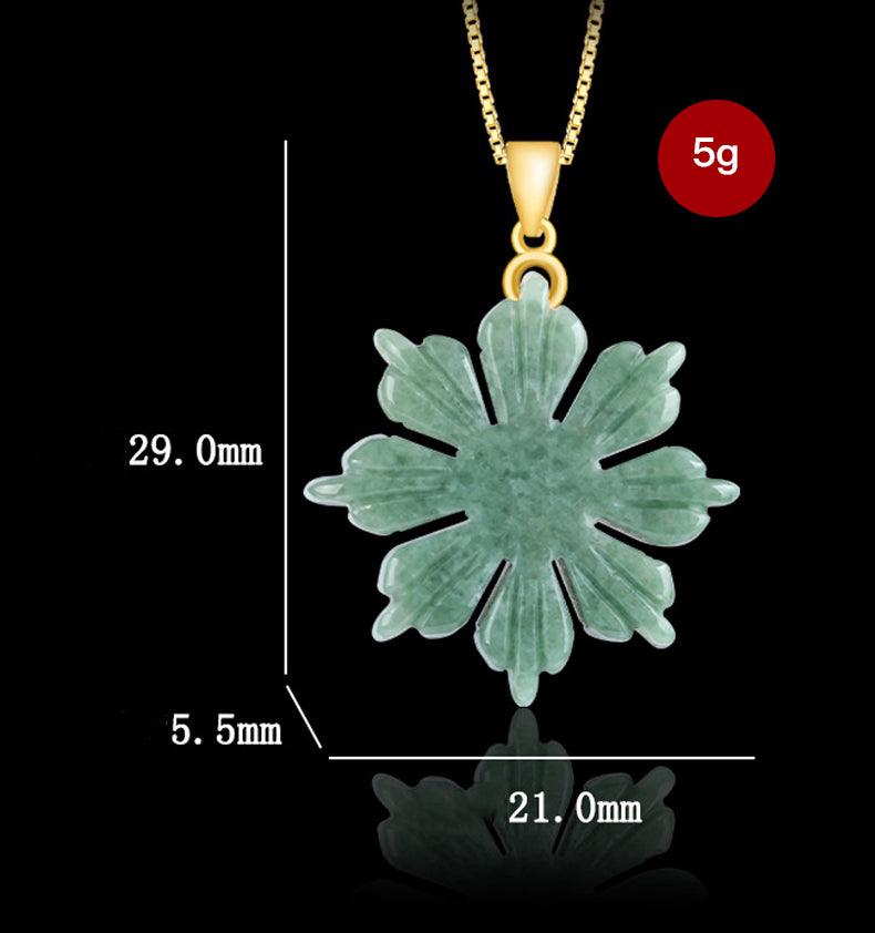 Natural Jade Sunflower Pendant 925 Silver Earrings