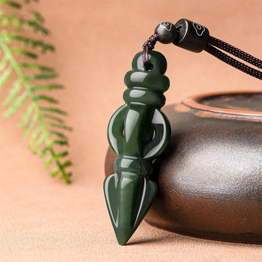 Exorcist Pestle Black Jadeite Pendant