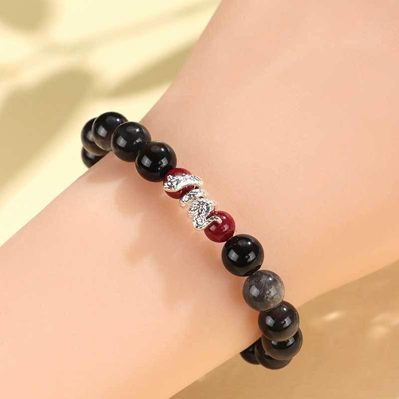 Zodiac Snake Year Obsidian Couple Bracelet