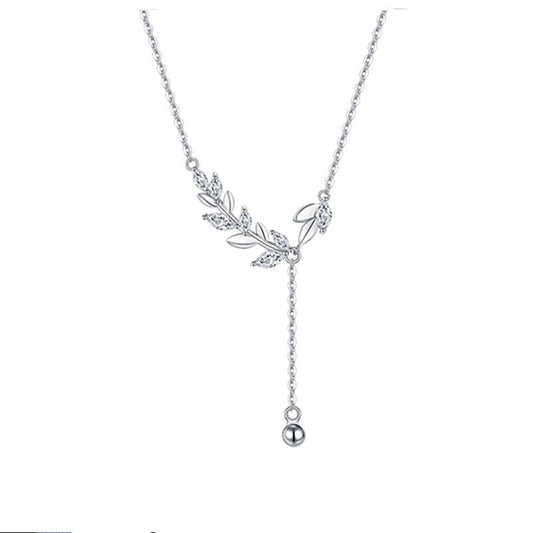 S999 Sterling Silver Leaf Necklace