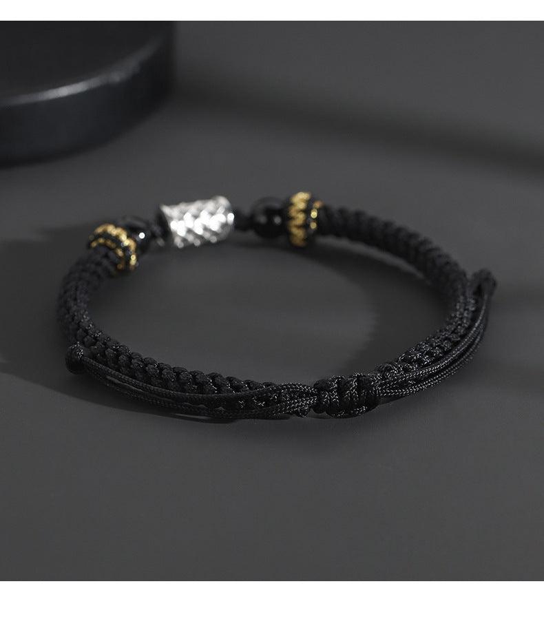 925 Adjustable Fortune Rope Bracelet for Men