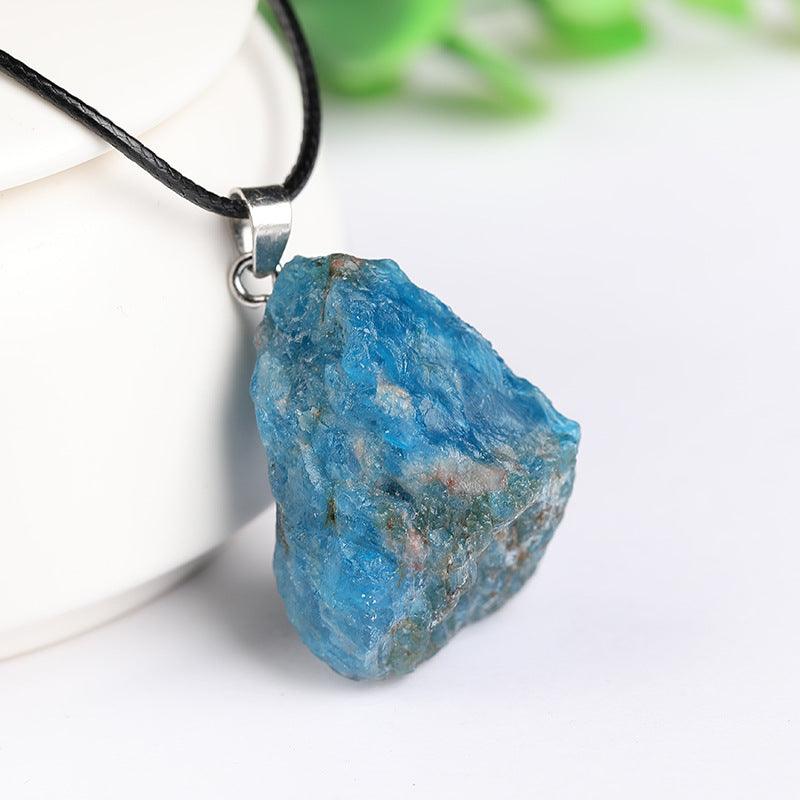 Natural Raw Aquamarine Necklace Pendant March Birthstone