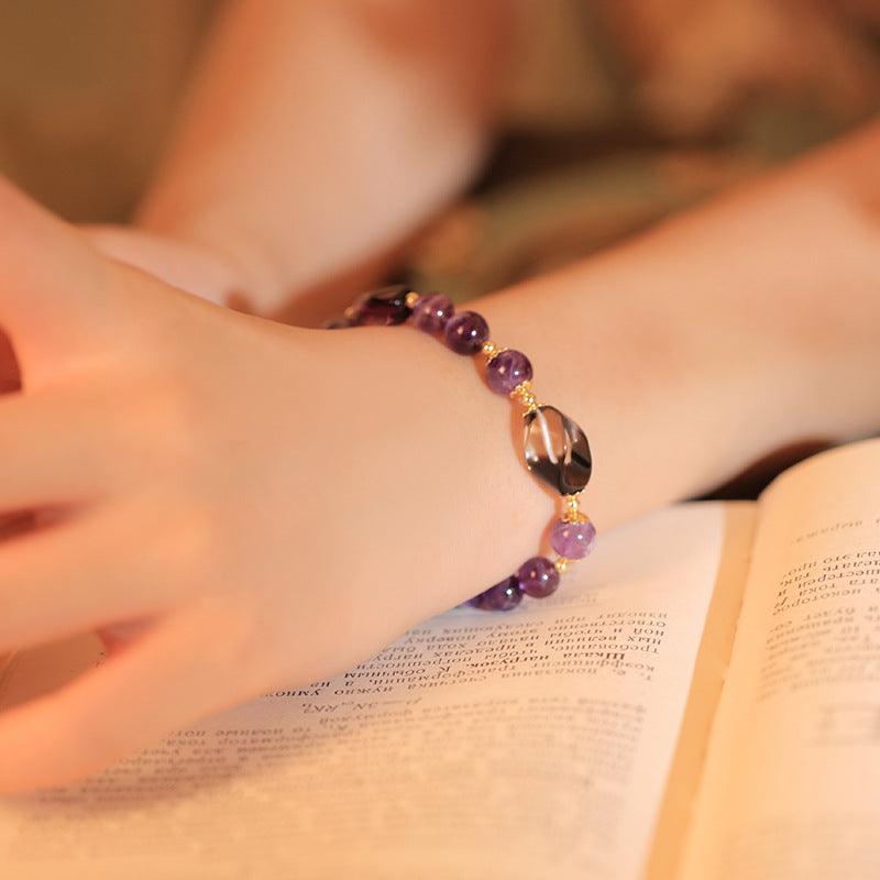 Natural Amethyst Bracelet - February Birthstone 16cm