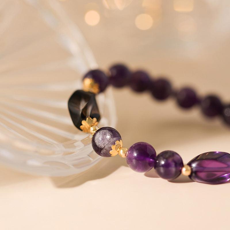 Natural Amethyst Bracelet - February Birthstone 16cm