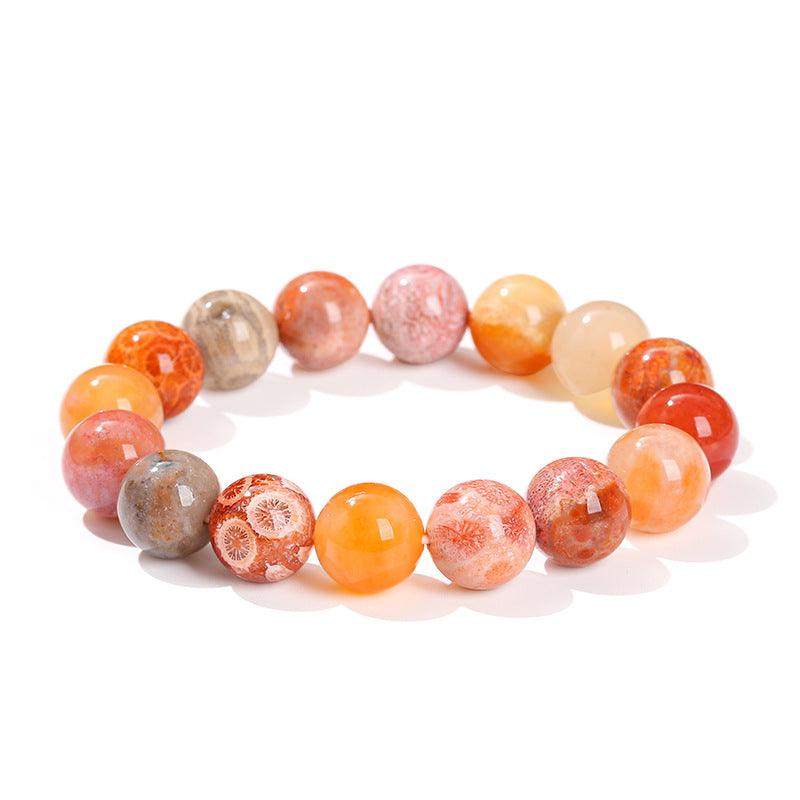 Natural Multicolor Coral Jade Bracelet