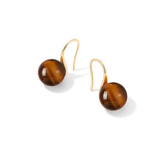 925 Silver Tiger Eye Earrings/Studs