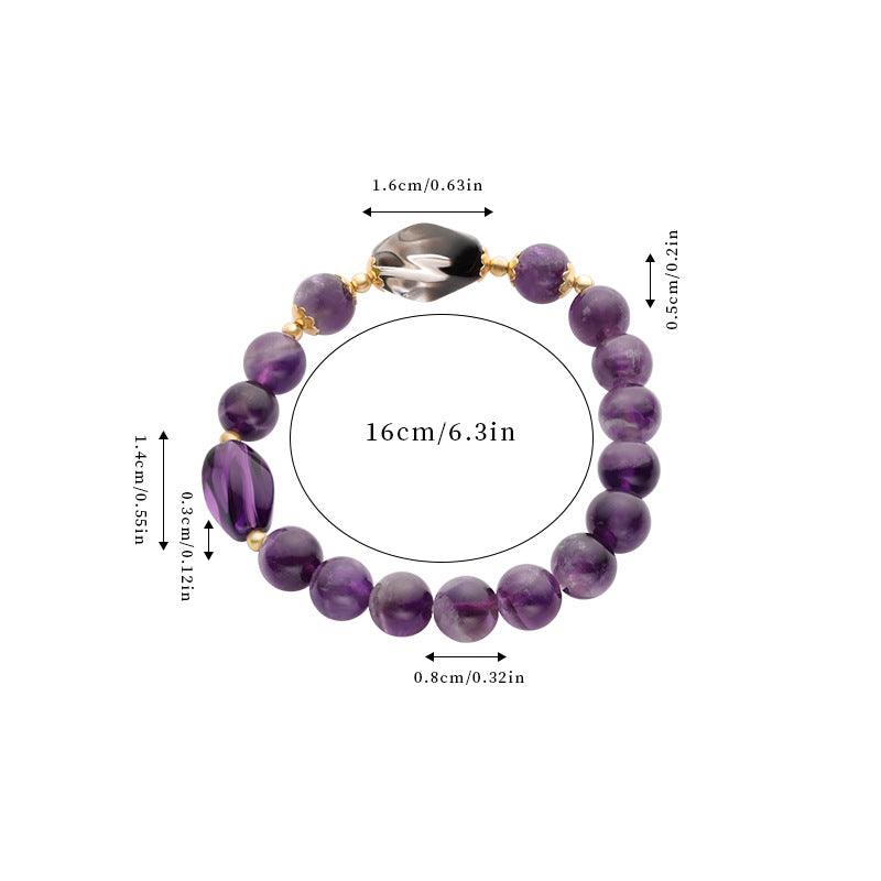 Natural Amethyst Bracelet - February Birthstone 16cm