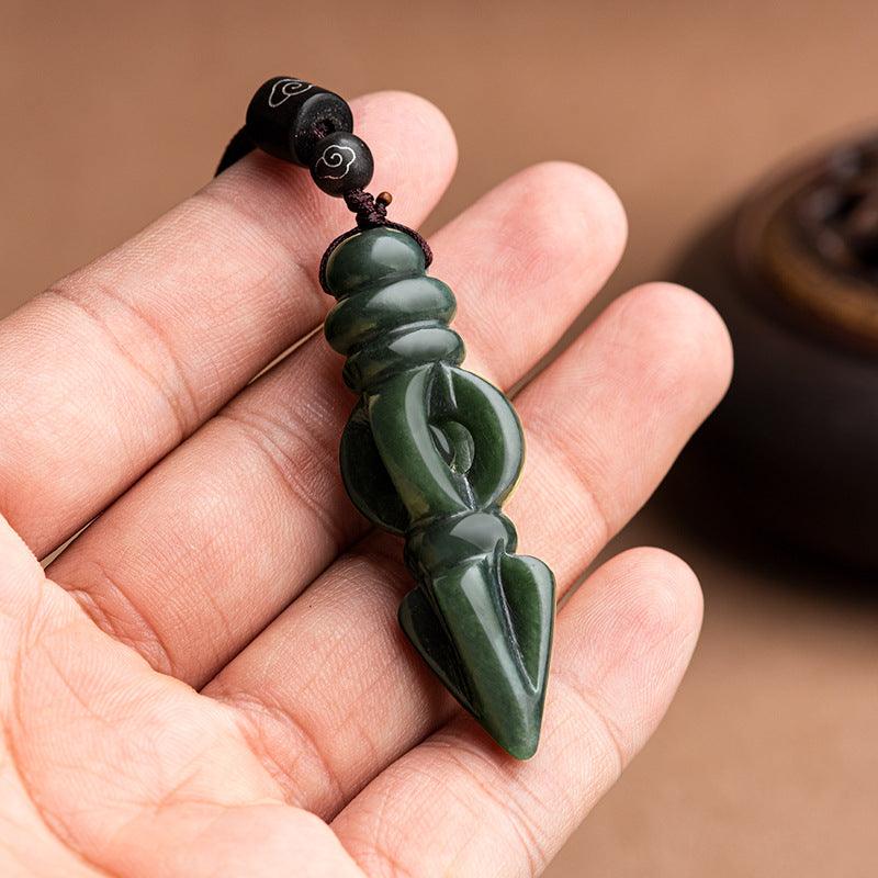 Exorcist Pestle Black Jadeite Pendant