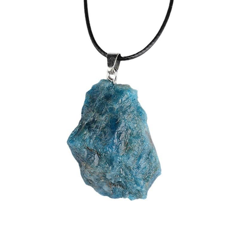 Natural Raw Aquamarine Necklace Pendant March Birthstone