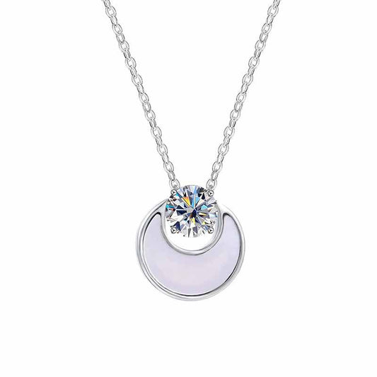 S925 Sterling Silver Mother-of-Pearl 3mm Zircon Necklace