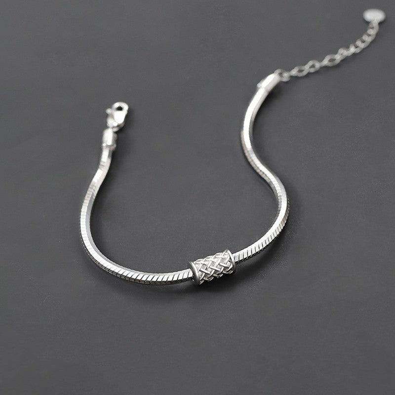 Bracelet en chaîne en os de serpent pour homme en argent sterling 925