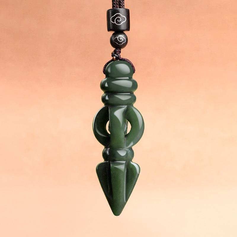 Exorcist Pestle Black Jadeite Pendant