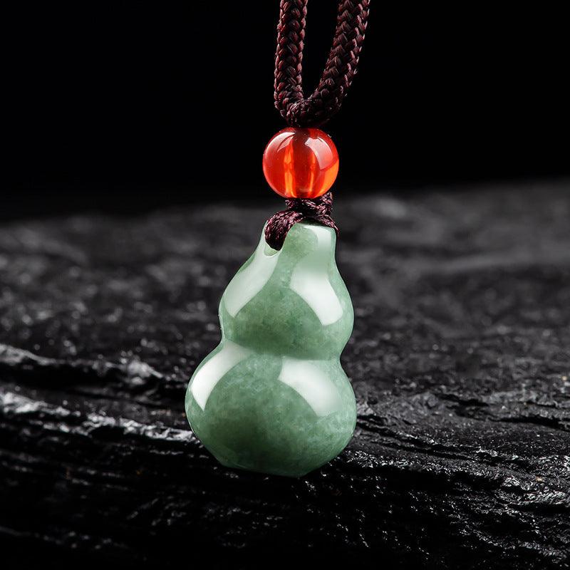 Natural Jade Gourd Pendant Necklace