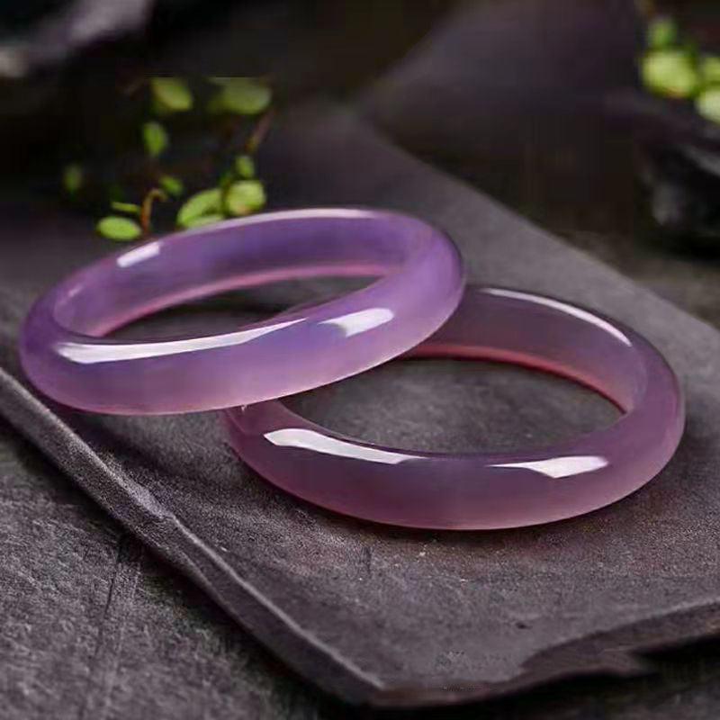 Brazilian Royal Purple Jade Slim Bangle Dark Purple Jadeite Bracelet