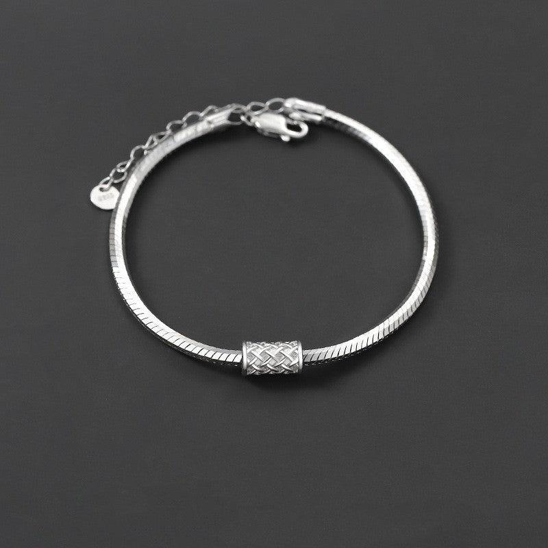 Bracelet en chaîne en os de serpent pour homme en argent sterling 925