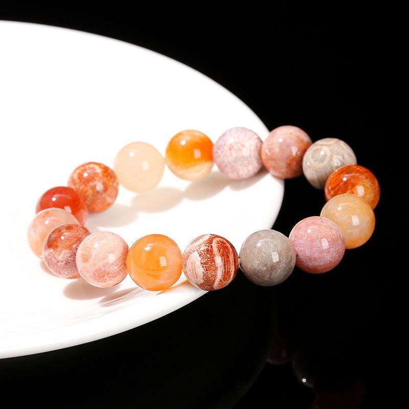 Natural Multicolor Coral Jade Bracelet