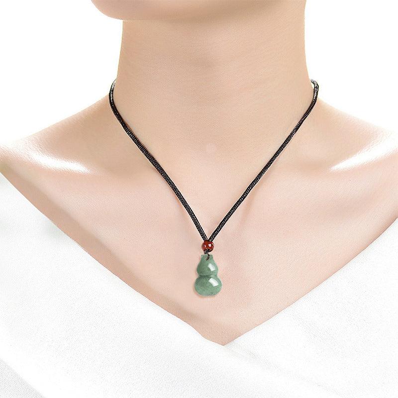 Natural Jade Gourd Pendant Necklace